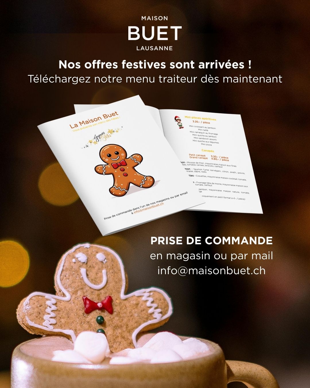 Menu des fêtes 2025