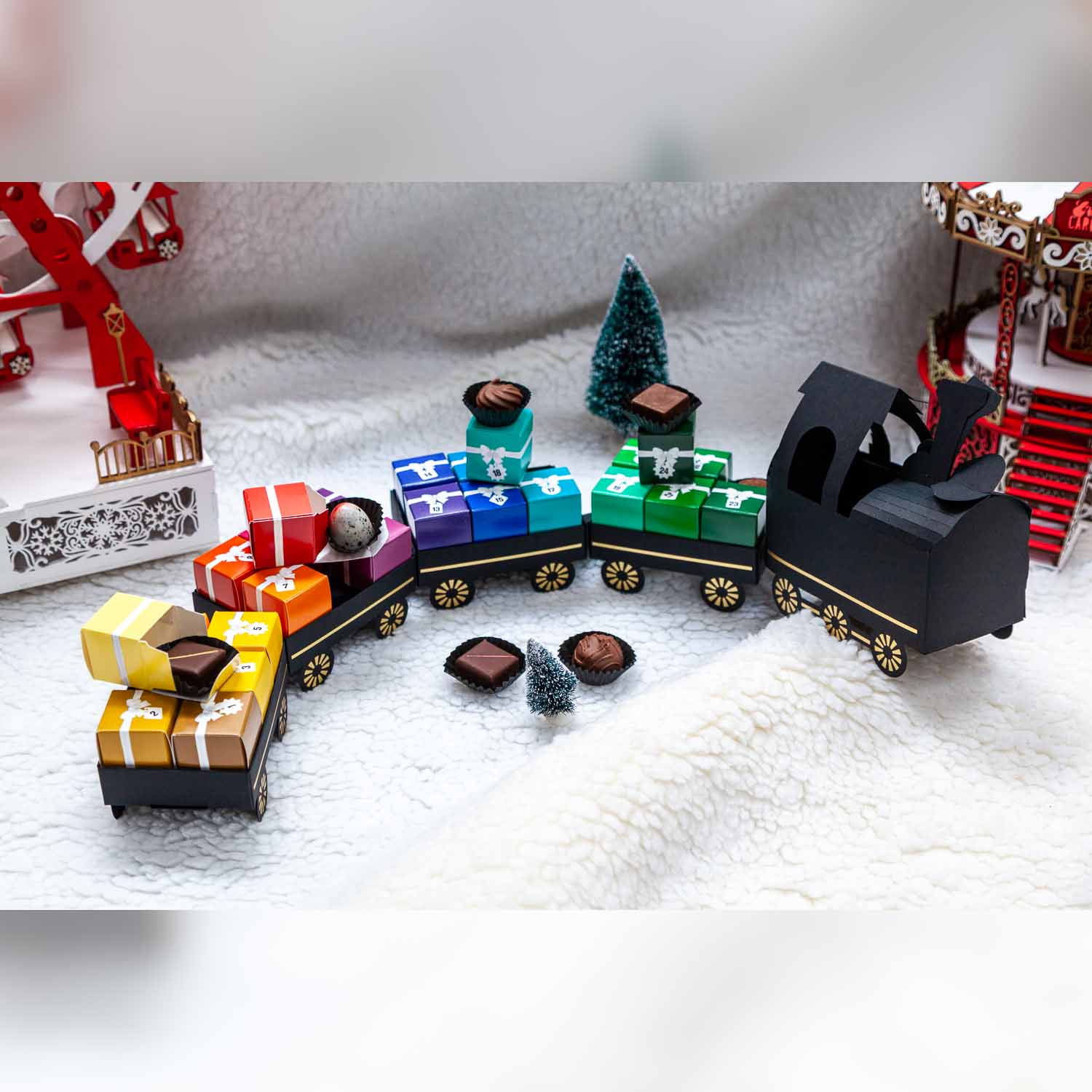 Calendrier de l'Avent - Le Train 1 Calendrier de l'Avent chocolat artisanal - Maison BUET Lausanne - Le Train